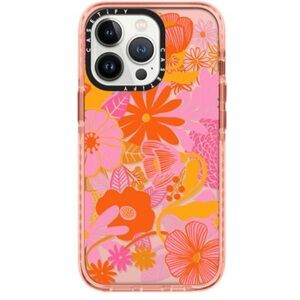 Casetify Groovy Floral Impact Case iPhone 13 Pro Sheer Peach